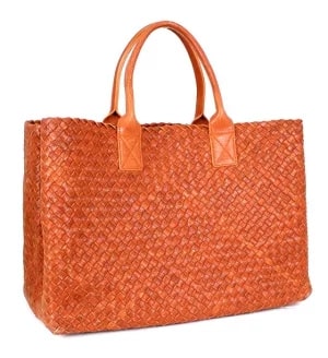 ボッテガヴェネタ（BOTTEGA VENETA)イントレチャートカバ（Cabat）トートバッグ（ブラウン）