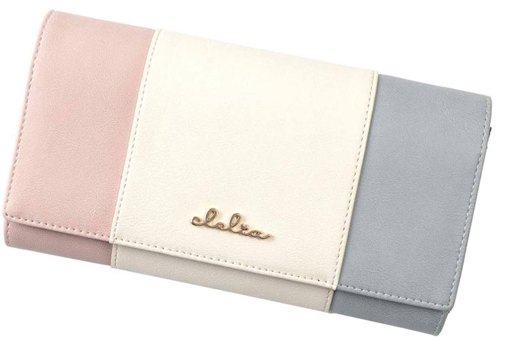 クレリア ピンク・白・水色の長財布