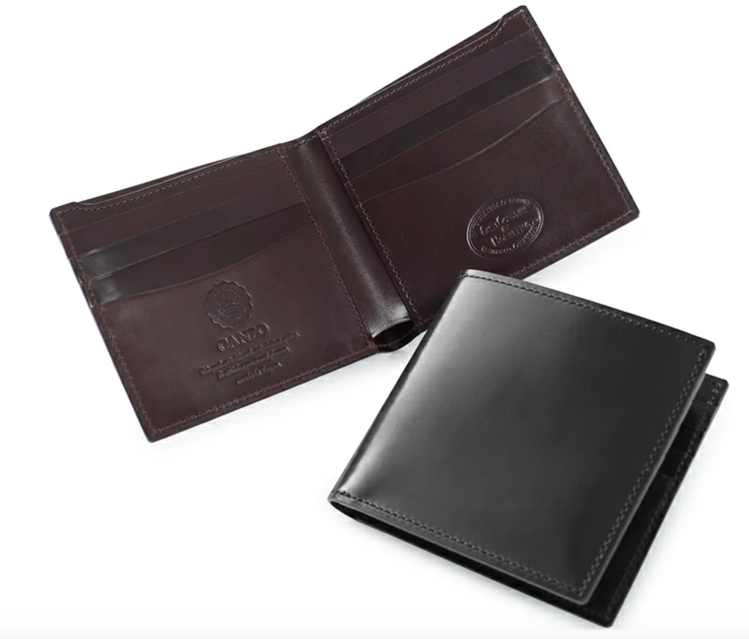 ガンゾ（GANZO）ブラックとブラウンの二つ折り財布