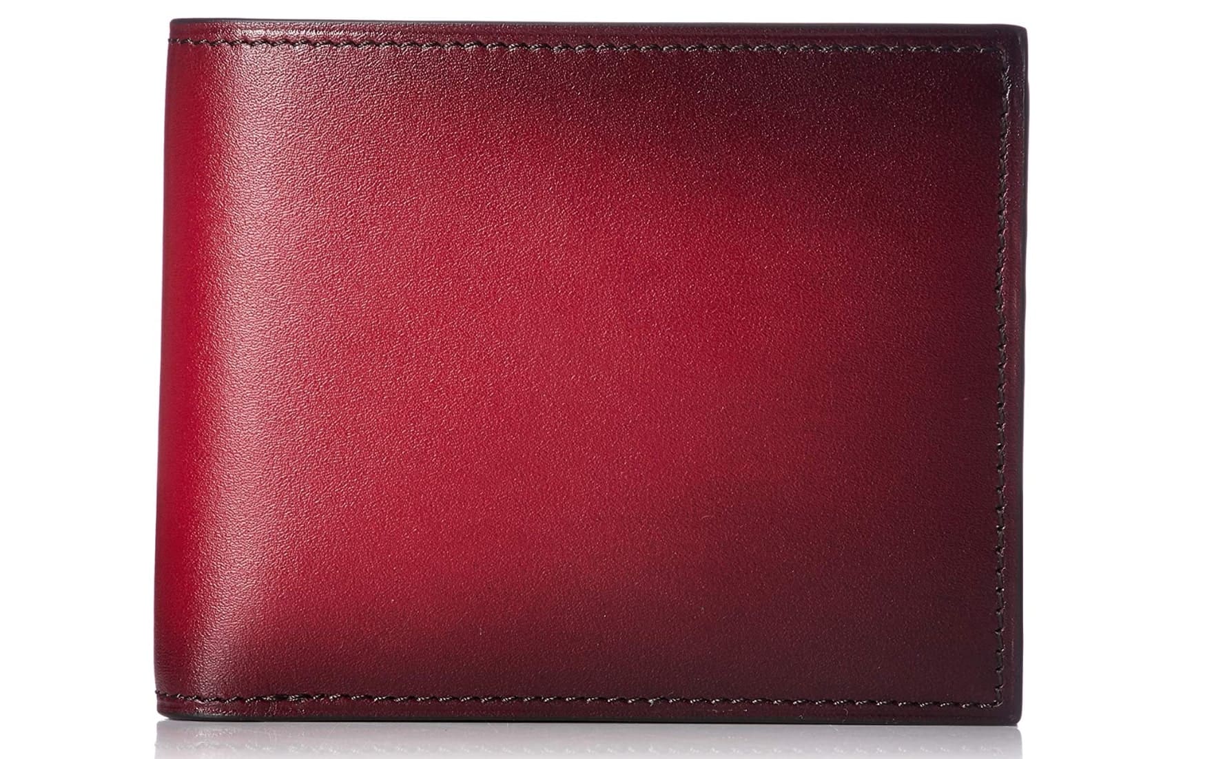 ユハクの世界一の手染めによる赤色二つ折り財布
