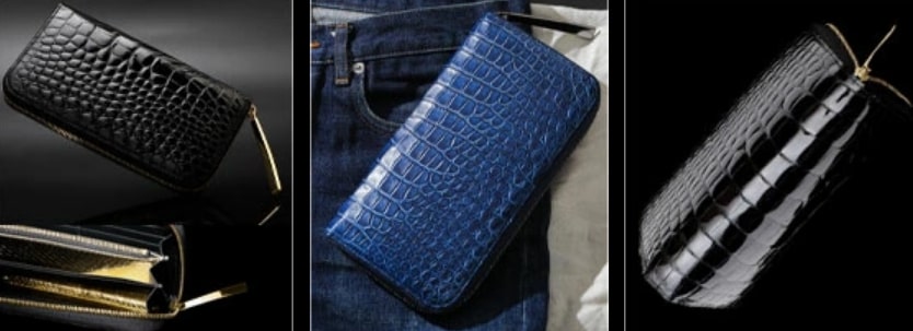 池田工芸のクロコダイル財布3種類