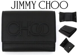ジミーチュウのLONIロゴ三つ折り財布（ブラック）