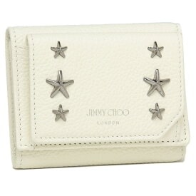 ジミーチュウのスタースタッズが施されたコンパクト三つ折り財布（ホワイト））

