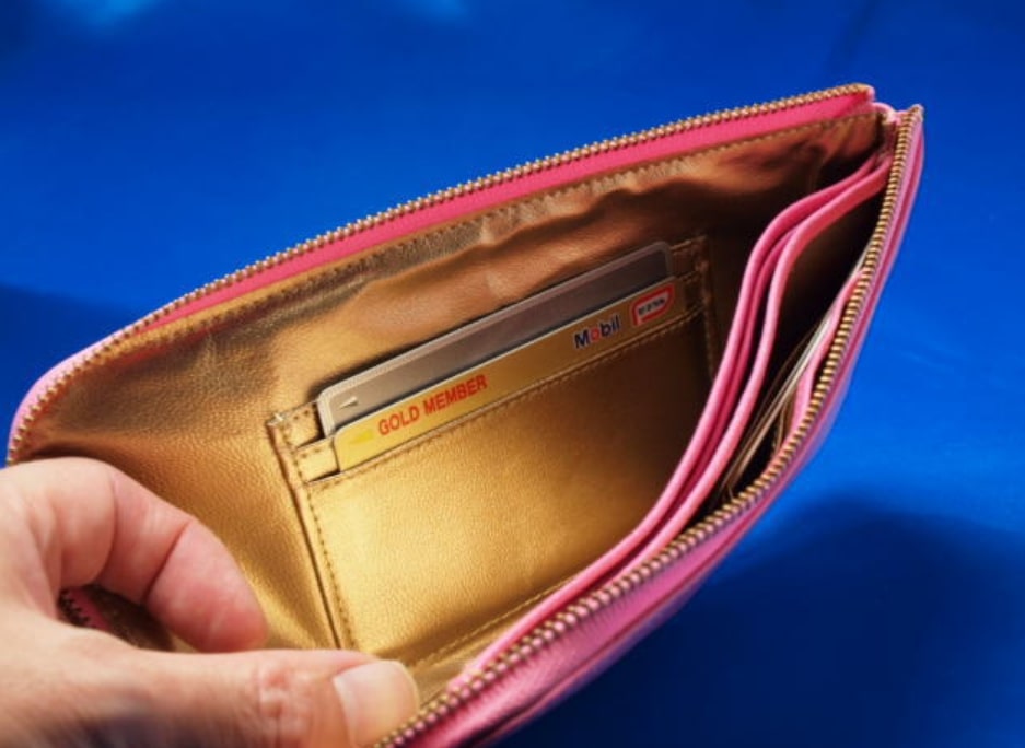 財布屋の開運のピンク財布セットのカード入れ部分