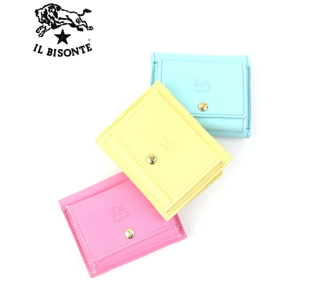 IL BISONTEのロゴと三つ折り財布 トリフォルドウォレット3カラー