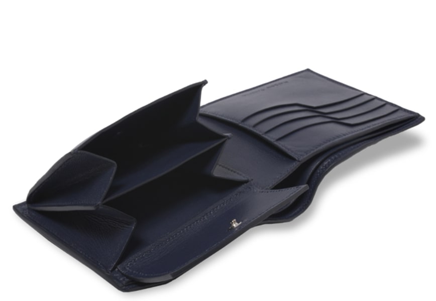 メゾンタクヤ の二つ折り財布（ミッドナイトブルー）の内装

