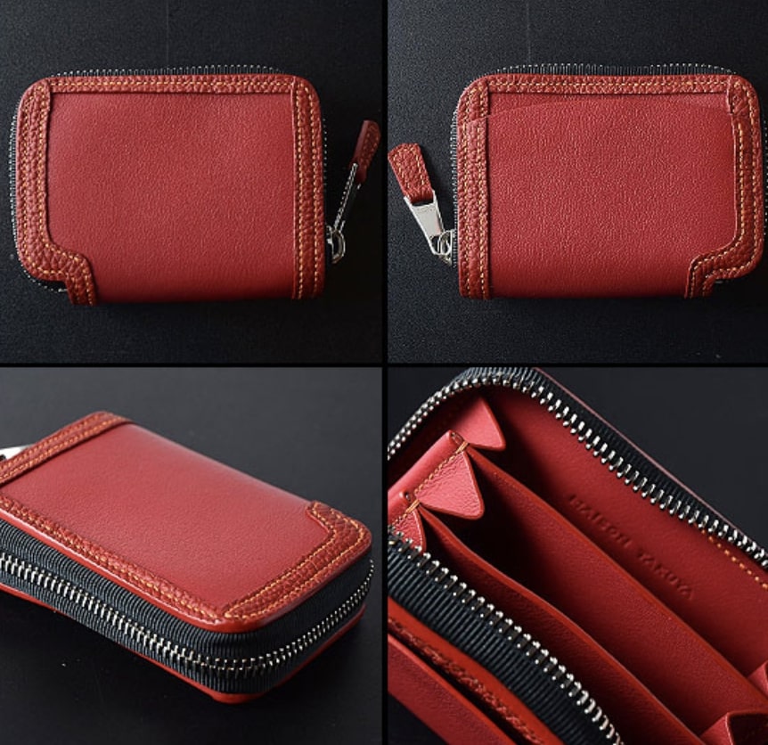 メゾンタクヤの赤色コンパクト財布