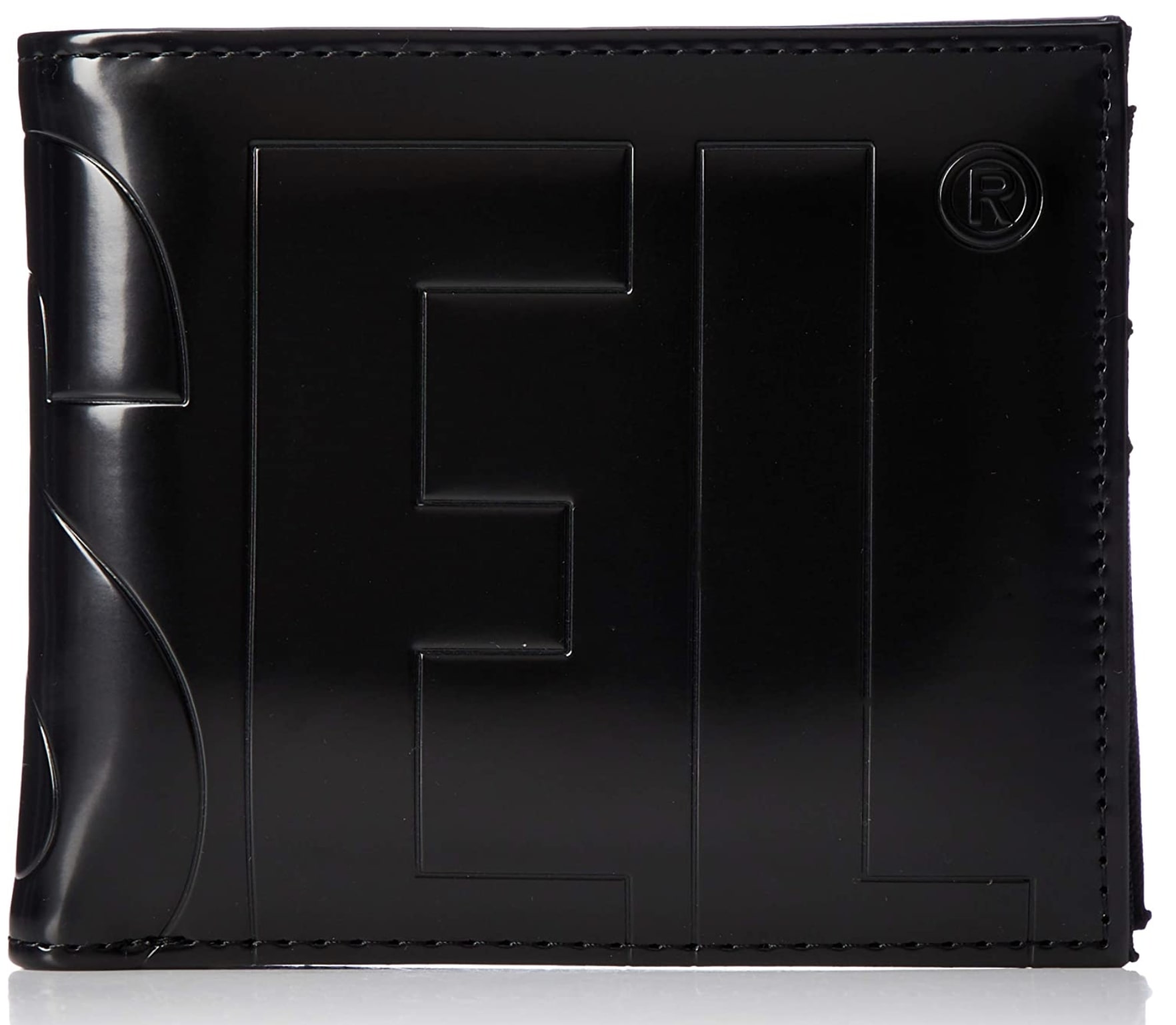ディーゼル（DIESEL）ブラックのビッグロゴ二つ折り財布