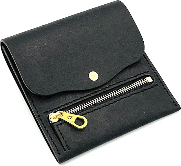 モクの一枚革のコンパクト財布ICHI（ブラック） 