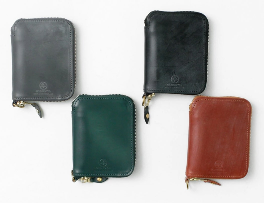 グレンロイヤルのブライドルレザー ラウンドファスナーミニ財布（４色）