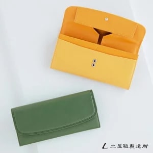 土屋鞄 緑色と黄色の長財布