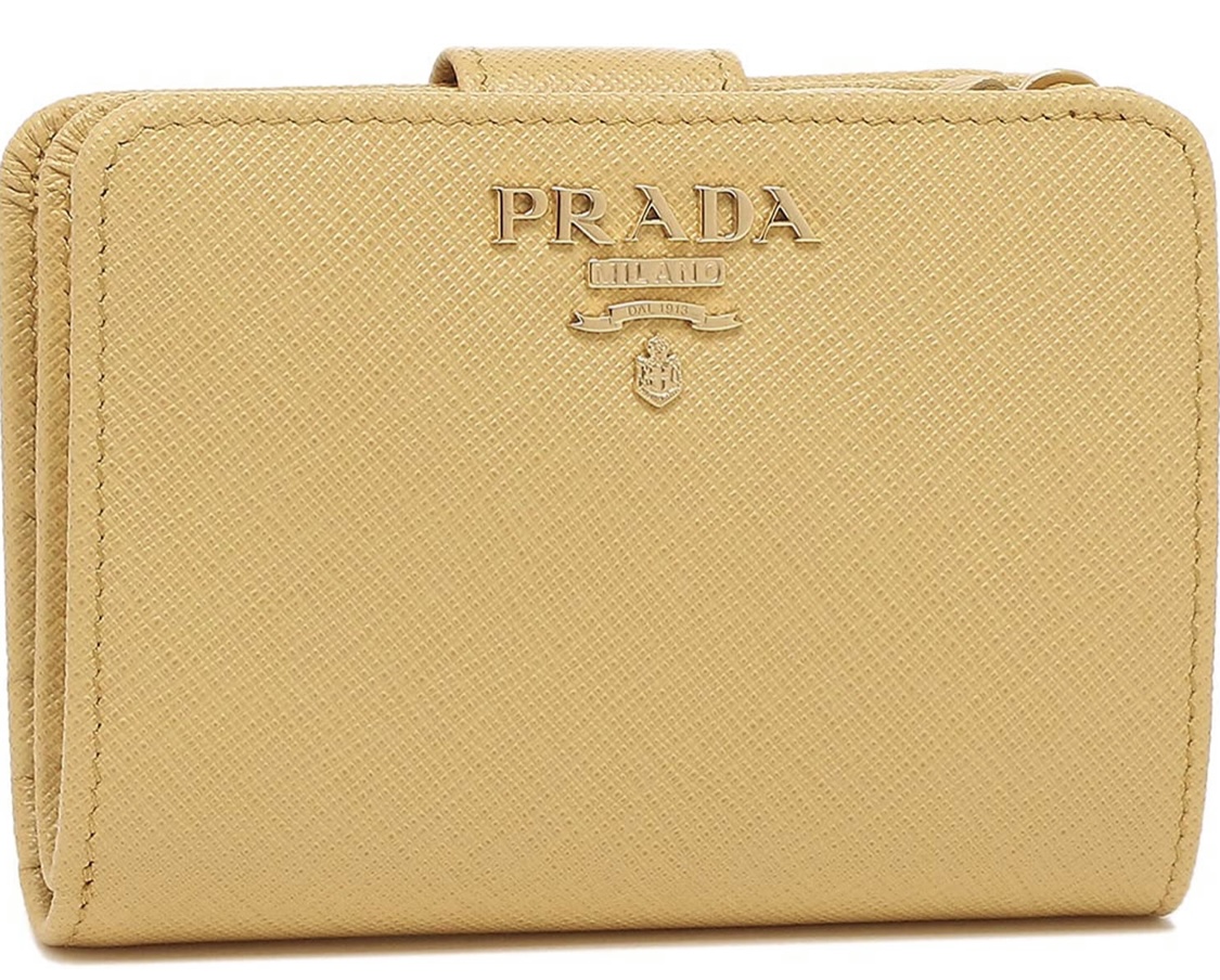 黄色財布 PRADA（プラダ）の 二つ折り財布 サフィアーノ