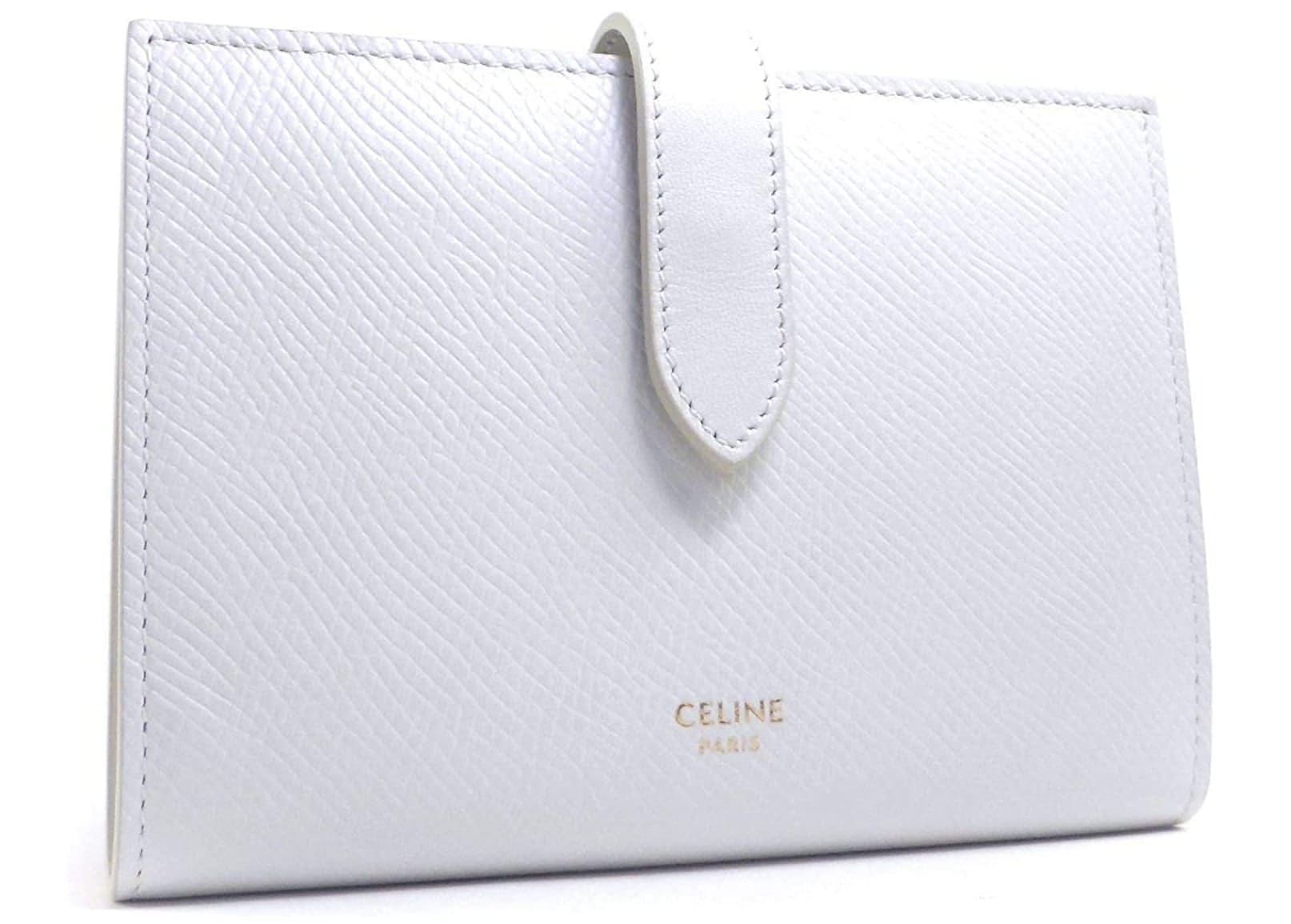 白い財布 CELINE（セリーヌ） ミディアムストラップ二つ折り財布